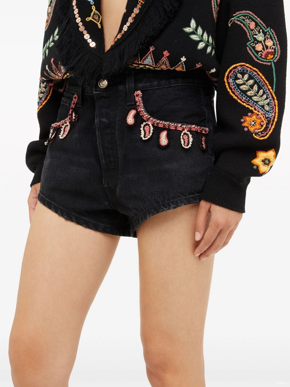 Affordable embroidered Energy shorts Alanui Inner denim Women 0804